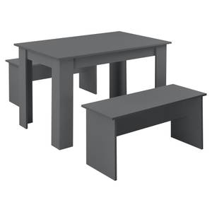 Lot de Table et 2 Bancs Hokksund Gris