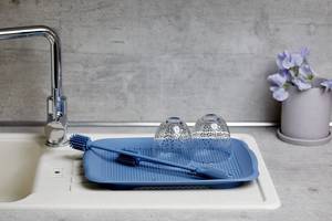 Silikon-Waschbürste 25 cm, blau, Wenko Blau - Kunststoff - 4 x 25 x 4 cm