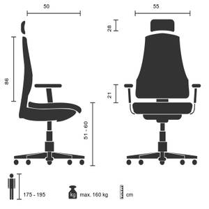 XXL Drehstuhl BRENTON XXL Schwarz - Kunstleder - 73 x 137 x 73 cm