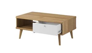 Table basse PRIMO PL107 Beige - Blanc - Bois manufacturé - Matière plastique - 107 x 46 x 67 cm