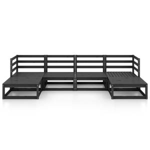 Salon de jardin (lot de 6) 3009734-1 Noir - Bois massif - Bois/Imitation - 70 x 30 x 70 cm