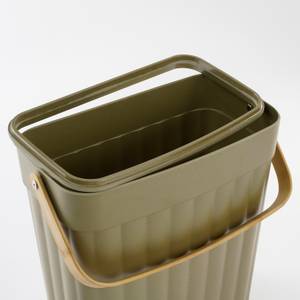 Poubelle 7 litres Manja Vert - Bambou - Porcelaine - Bois massif - 16 x 29 x 29 cm