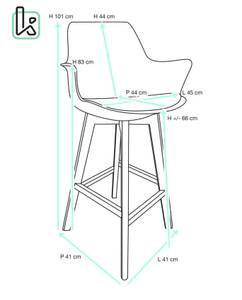 Chaise de bar scandinave MOTA (lot de 2) Blanc