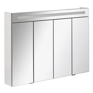 LED Spiegelschrank Twindy Weiß Grau - Holzwerkstoff - 21 x 80 x 113 cm