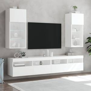 TV-Schrank mit LED-Leuchten D307 Weiß