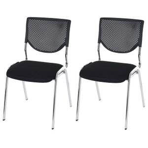 Chaise visiteur T401 empilable(lot de 2) Noir - Argenté