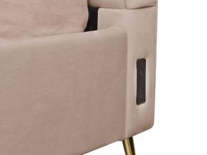 Lit double MIRIBEL Beige - Doré - Taupe - Largeur : 167 cm