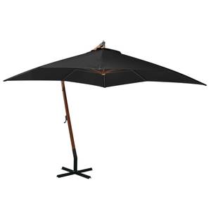 Parasol suspendu 3005780 Noir - Métal - Bois massif - 300 x 280 x 300 cm