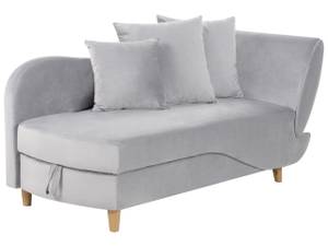 Chaise longue MERI Gris - Gris lumineux - Chêne clair - Accoudoir monté à gauche (vu de face)