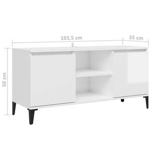 Meuble tv 3009523 Blanc crème brillant