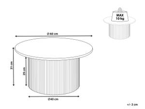 Table basse OLLIE Blanc - Bois manufacturé - 60 x 31 x 60 cm