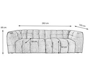 Sofa ROSARIO Velvet Gelb - Breite: 282 cm