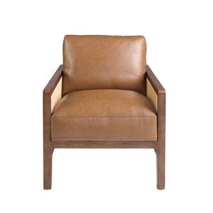 Fauteuil 5113 Marron - Cuir véritable - Textile - 70 x 85 x 90 cm