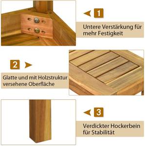 Gartenbank Massivholz 3-Sitzer Braun - Massivholz - Holzart/Dekor - 34 x 44 x 132 cm
