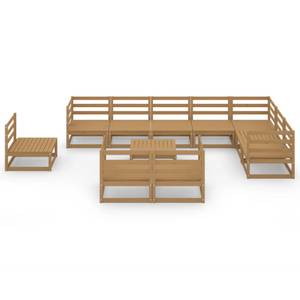 Garten-Lounge-Set (11-teilig) 3009836-1 Braun - Massivholz - Holzart/Dekor - 70 x 30 x 70 cm