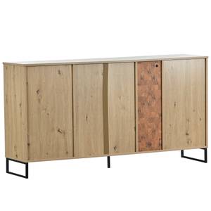 Sideboard Helios Ⅱ Braun - Holzwerkstoff - Glas - Metall - 40 x 85 x 160 cm