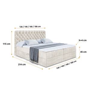 Boxspringbett BOXI8 Beige - Breite: 120 cm - H4