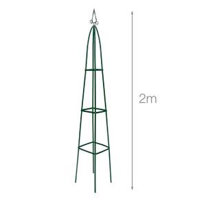 Garten Rankturm Metall ca. 190 cm spitz Grün - Metall - 35 x 192 x 35 cm