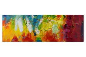 Acrylbild handgemalt Bright Future Massivholz - Textil - 150 x 50 x 4 cm