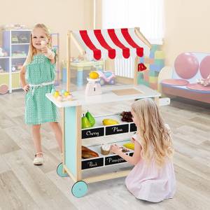 Kinder Eiswagen mit 6 Eiscreme Massivholz - 30 x 100 x 80 cm