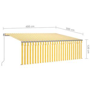 Auvent rétractable 3014352-1 Blanc - Jaune - 400 x 300 cm