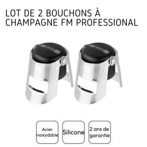 Bouchons à champagne x2 Noir - Métal - 11 x 17 x 4 cm