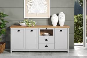 Sideboard Landside 2 Grau - Holz teilmassiv - 41 x 82 x 190 cm