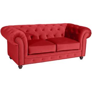 Orleans Sofa 2-Sitzer Rot - Textil - Holz teilmassiv - 196 x 77 x 100 cm