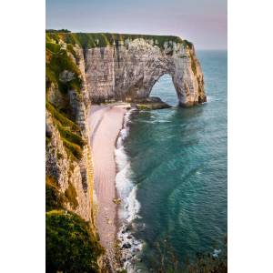 Tableau sur toile Etretat 65x97 cm Vert - Fibres naturelles - 65 x 97 x 4 cm