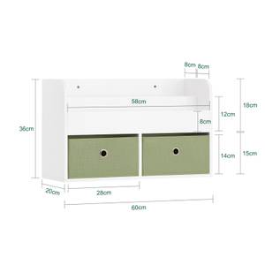 Etagère pour enfants KMB81-W Vert - Blanc - Bois manufacturé - 60 x 36 x 20 cm