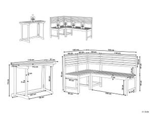 Set de bistrot TREIA Marron - Bois massif - 160 x 92 x 100 cm