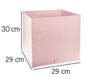 Aufbewahrungsbox gepunktet Pink - Textil - 29 x 30 x 29 cm