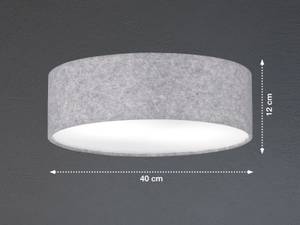 LED Deckenleuchte flach dimmbar rund Grau - Kunststoff - Textil - 40 x 12 x 40 cm