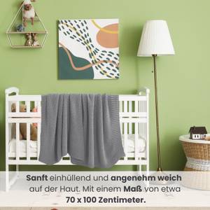 Baby-Strickdecke Babydecke premium Grau