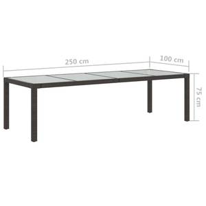 Table de jardin Marron - Métal - Polyrotin - 250 x 75 x 250 cm