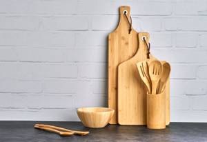 Küchenutensilienhalter, 7-tlg., Bamboo Braun - Bambus - 9 x 33 x 9 cm