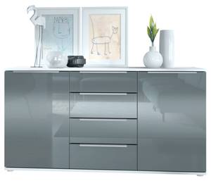 Linio V1 Sideboard Hochglanz Grau - Weiß