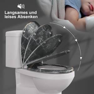 Toilettendeckel Rosario Schwarz - Kunststoff - 38 x 4 x 46 cm