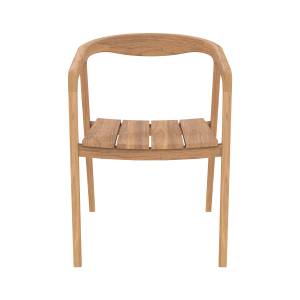 Chaise et Tabouret de jardin Kora Marron - Bois massif - 55 x 73 x 54 cm