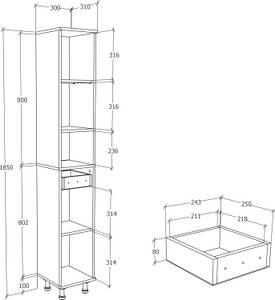 Hochschrank Nilosi Weiß