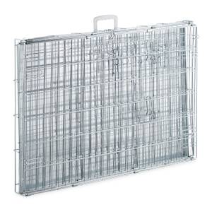 Cage pliable avec fond pour chien Argenté - Blanc - Métal - 76 x 59 x 53 cm