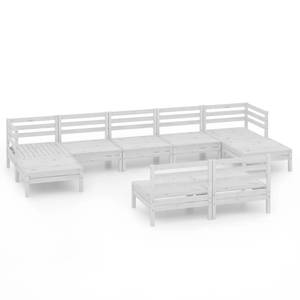 Garten-Lounge-Set Weiß - Massivholz - Holzart/Dekor - 64 x 29 x 64 cm