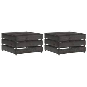 Garten-Lounge-Set Grau - Massivholz - Holzart/Dekor - 70 x 66 x 69 cm