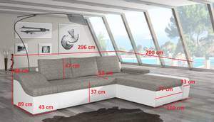 Ecksofa ONTARTO Grau - Hellgrau - Ecke davorstehend links