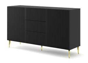 Kommode RavennaB 150x42x87 Schwarz - Gold