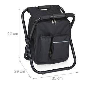 Klappbarer Campinghocker mit Tasche Schwarz - Metall - Textil - 35 x 42 x 29 cm