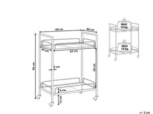 Servierwagen VENETA Gold - Metall - 66 x 90 x 40 cm