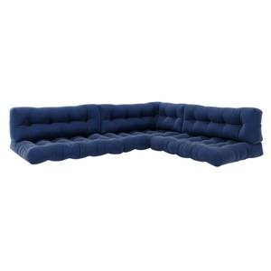 Coussin palette Classic lot de 7 bleu Bleu - Textile - 120 x 40 x 20 cm