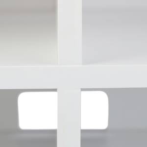 Meuble TV avec 4 compartiments sur roues Blanc - Bois manufacturé - Textile - 80 x 35 x 35 cm