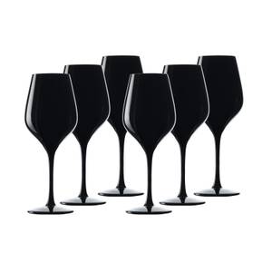 Weingläser Exquisit 6er Set Schwarz - Glas - 8 x 21 x 8 cm